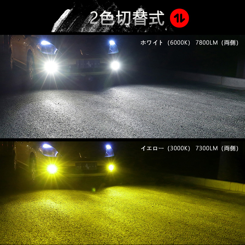 Vulcans トヨタ 最新車両用 L1B形状 2色切替 LED フォグランプ 2
