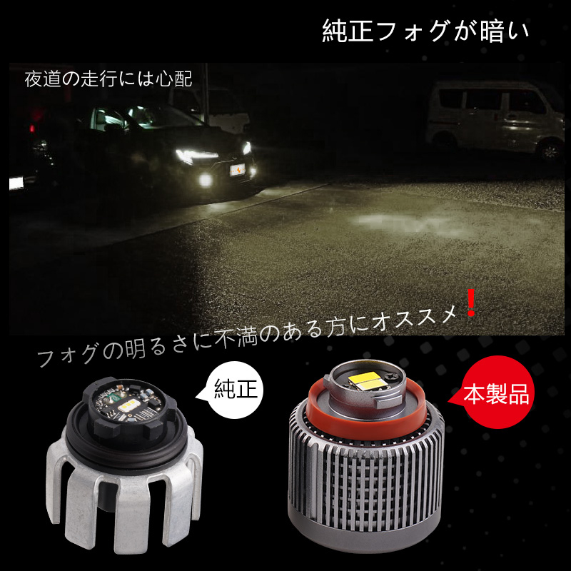 トヨタ 最新車両用 L1B形状 2色切替 LED フォグランプ 2個 7800LM 