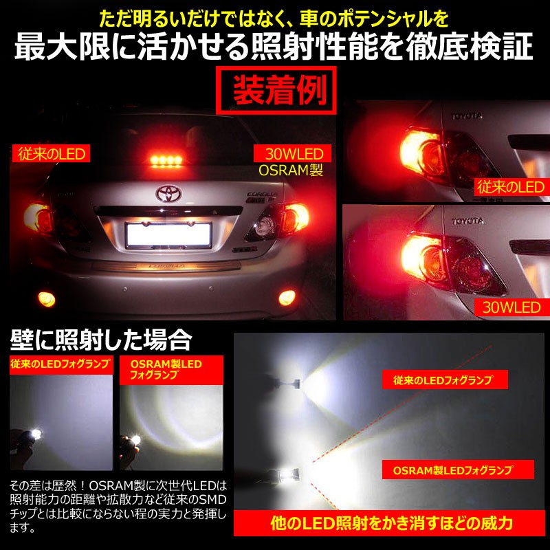 30W プロジェクター LEDダブル球 S25D/1157/BAY15D LEDバルブ LED