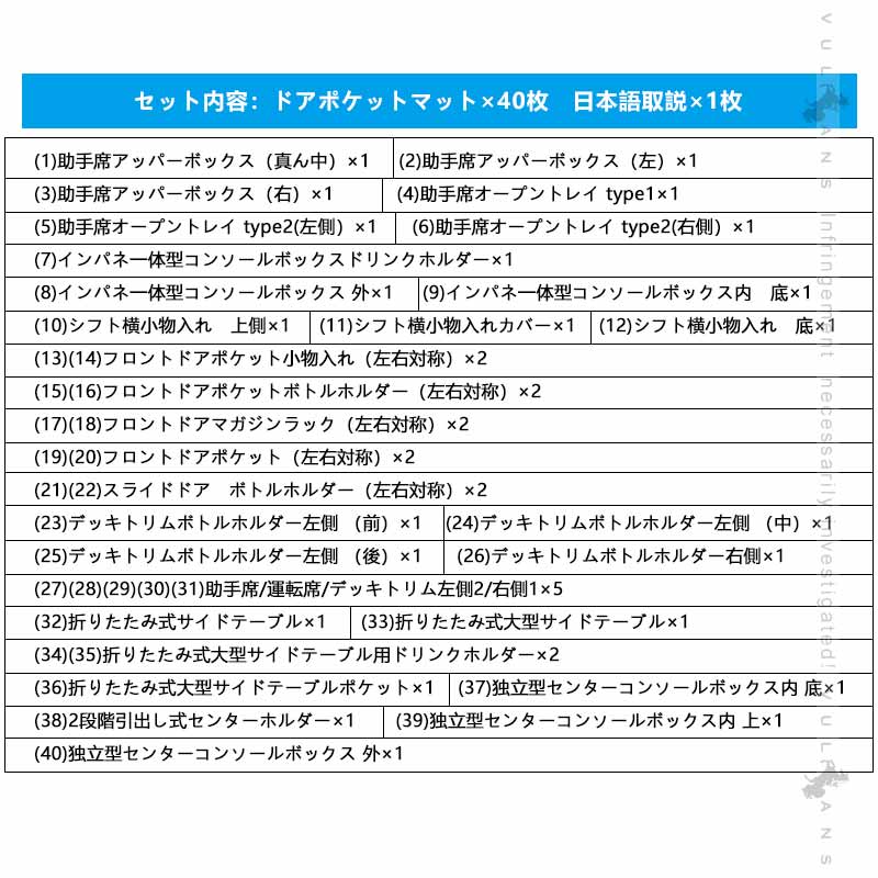 プリウス50系 後期 ドアポケットマット 選べる3色 ゴムマット インテリアマット 水洗いOK 17枚 夜光色/レッド/ブルー ドリンクホルダーに 滑り止めマット