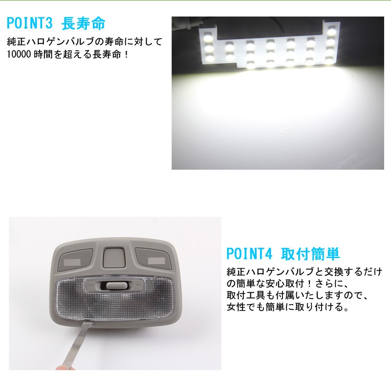 新型 ジムニー JB64W ジムニーシエラ JB74W LEDルームランプセット 3点セット LED50個 ホワイト 3chip SMD ルーム球 ライト 専用工具付き 内装 カスタム パーツ