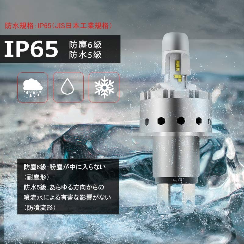 LEDヘッドライト H4 H/L 切替式 一体型 新車検対応 1年保証 オールインワン PHILIPS製 ZES 25W×2 6000LM ワンタッチ 瞬間起動 過電圧・定電流回路 9P Hi/Low