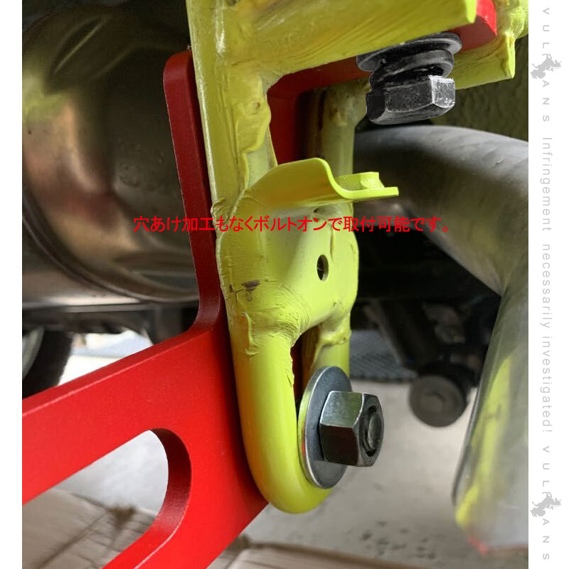 新型ジムニー Jb64w シエラ Jb74 リア用 牽引フック スチール製 8mm厚 純正バンパー対応 外装 Jimny 商店 パーツ Jb64 レッドペイント アクセサリー カスタム