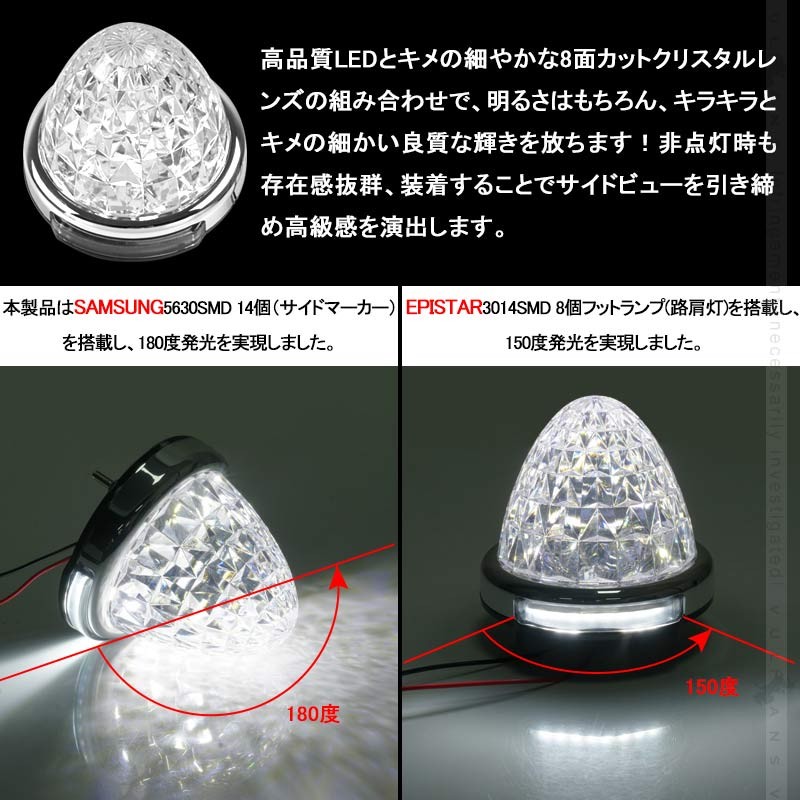 Vulcans 丸型 トラック用 LEDサイドマーカー マーカーランプ Vulcans 丸型 トラック用 LEDサイドマーカー マーカーランプ