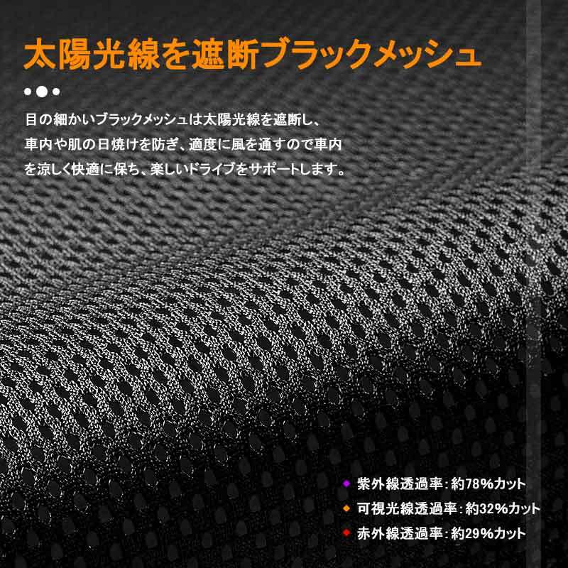 ヤリスクロス 日よけ メッシュカーテン 4枚 日よけ インテリアパネル 遮光カーテン 内装品 紫外線 UVカット 換気 車用 車中泊 プライバシー保護