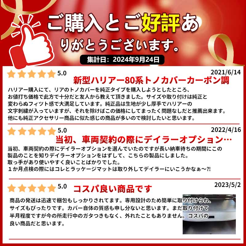 Vulcans 新型ハリアー80系 トノカバー カーボン調 ロールシェード