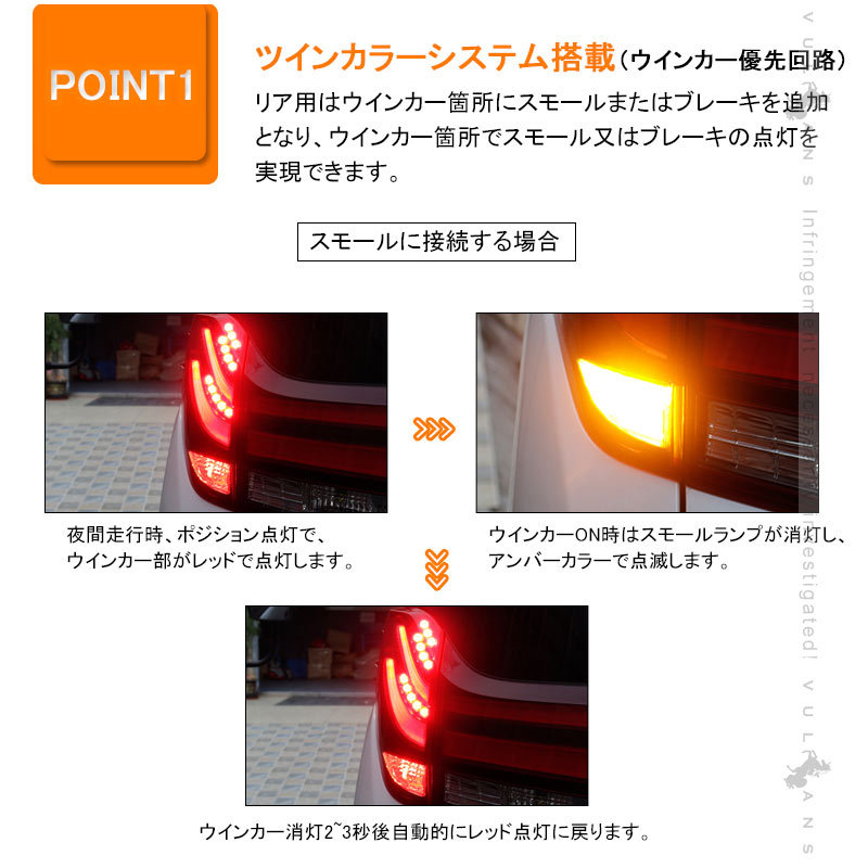 ゆうクラページ ウインカーポジション レッド Vulcans S25 ピン角150度 LEDウィンカーポジションキット 2色