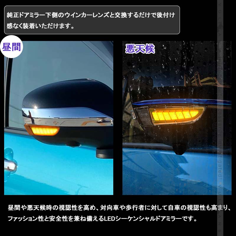 LEDシーケンシャルドアミラーウインカー ライズ A200A/210A型 流れるウインカー ウインカーレンズ LEDウィンカーミラーレンズ 外装  パーツ 取付工具付き : cps4785 : Vulcans - 通販 - Yahoo!ショッピング