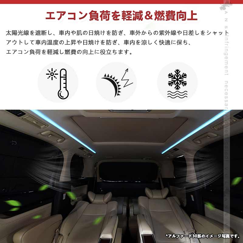 厚手 遮光サンシェード アルファード/ヴェルファイア30系 10枚 車中泊 盗難防止 燃費向上 アウトドア 紫外線 日除け エアコン パーツ 内装 プライバシー保護