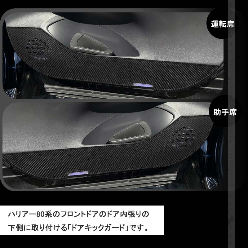 Vulcans 3点で1000円OFFクーポンあり】ハリアー80系 ドアキックガード