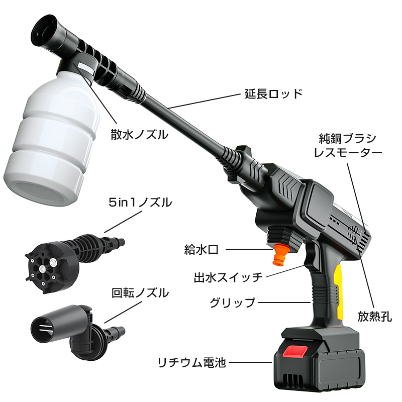 セール価格」高圧洗浄機 コードレス 充電式 洗浄機 洗車機 強力 セール価格」高圧洗浄機 コードレス 充電式 洗浄機 洗車機 強力