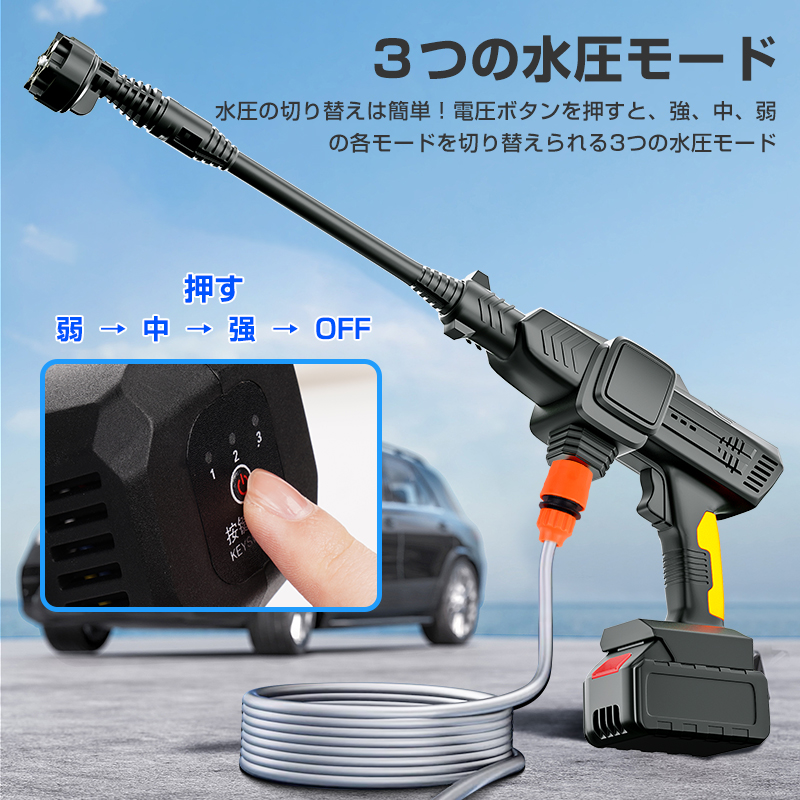 セール価格」高圧洗浄機 コードレス 充電式 洗浄機 洗車機 強力