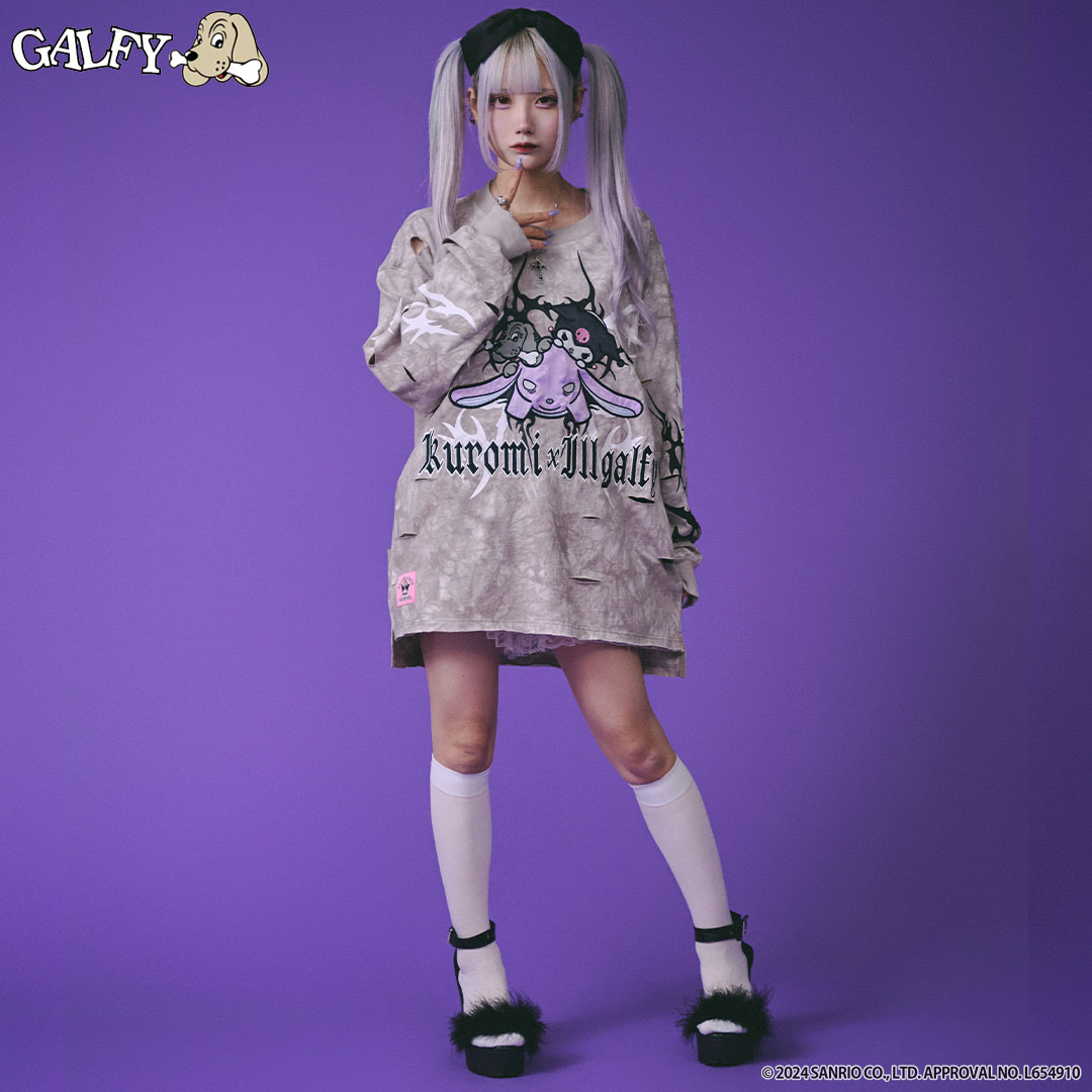 GALFY（ガルフィー） クロミ × コラボ イルガルフィームラ染めロンTee