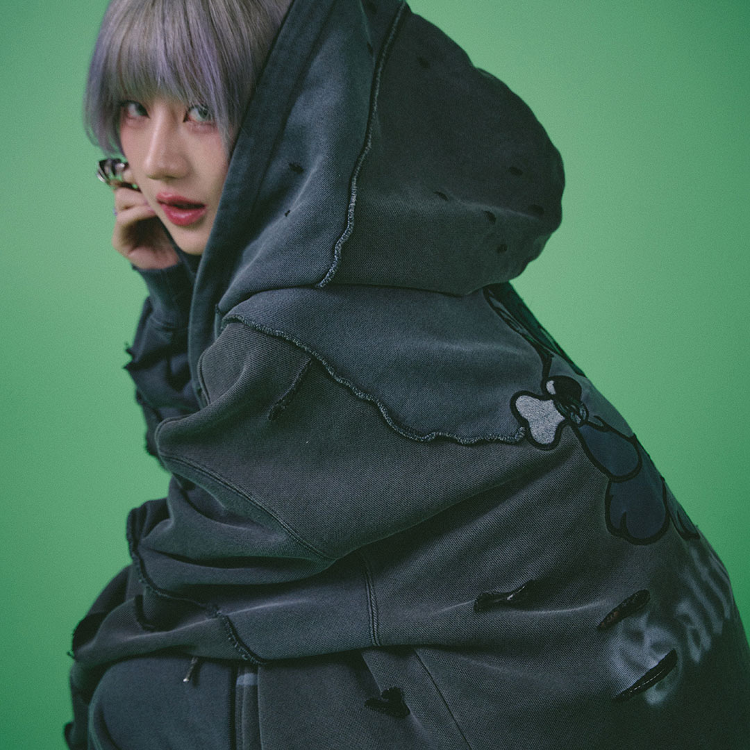 GALFY ガルフィー ツギハギゾンビパーカー 144016 #20 BLACK #70
