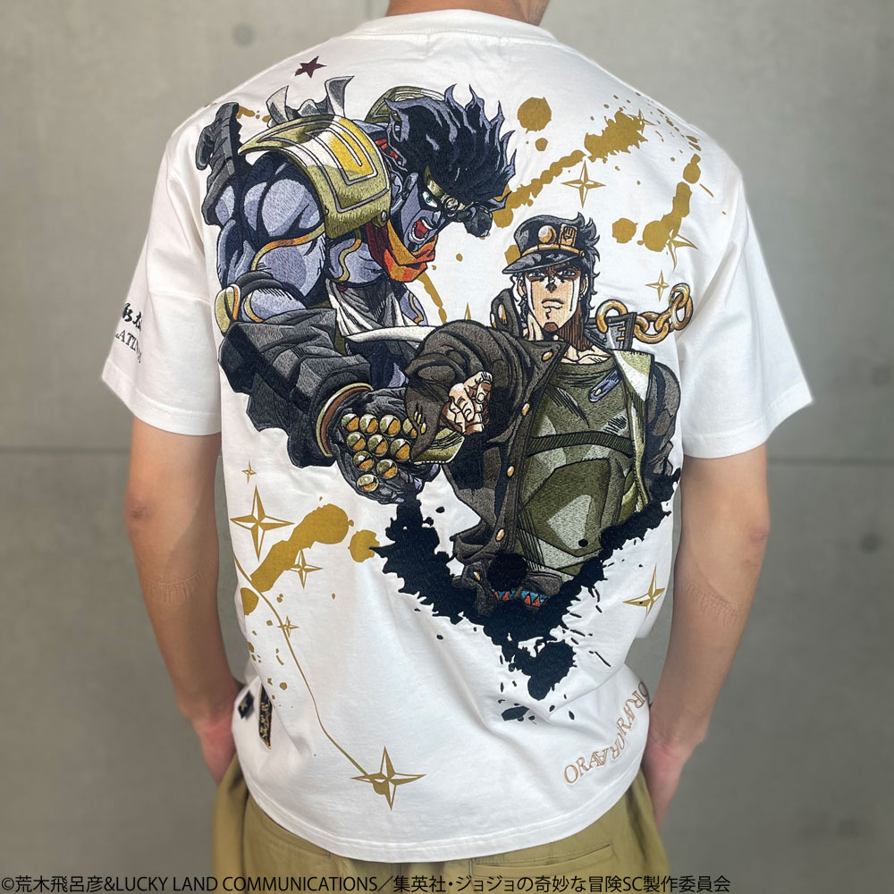 マ*郎様 Off Course 公式 半袖Tシャツ 黒 / 匿名配送 絡繰魂 × ジョジョの奇妙な冒険 空条承太郎 Tee 半袖 Tシャツ Tee