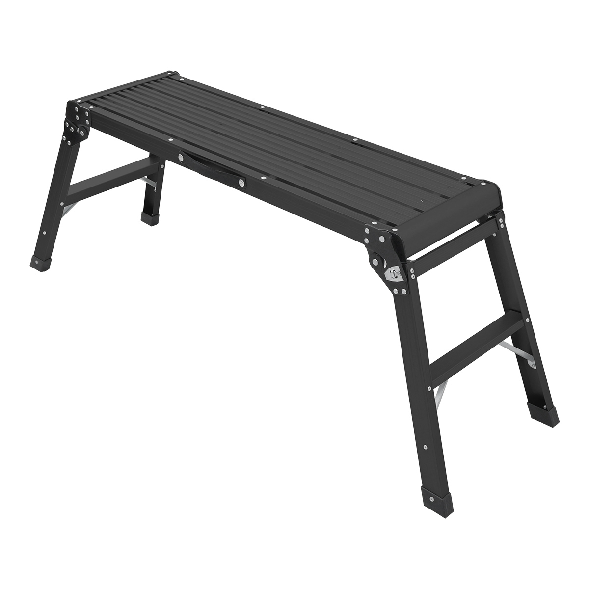 洗車台 脚立 幅100cm 耐荷重150kg 軽量 アルミ踏み台 折りたたみ式 持ち手付き 足場台 作業台 ステップ台 車用 はしご 持ち運び便利 | WEIMALL | 02