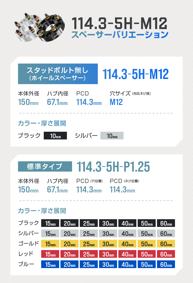 Durax（デュラックス） ホイールスペーサー 10mm 黒 ブラック 114.3-5H