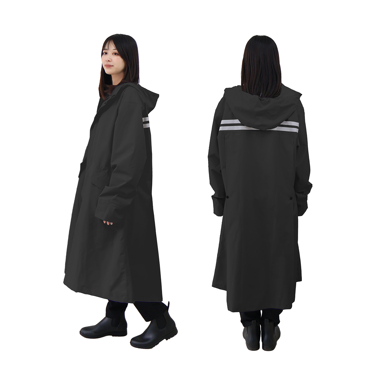 レインコート カッパ 自転車 リュック レディース メンズ レインポンチョ おしゃれ ロング 自転車用レインコート バイク 軽量 雨具 通学 防水撥水 膝がぬれない | WEIMALL | 02