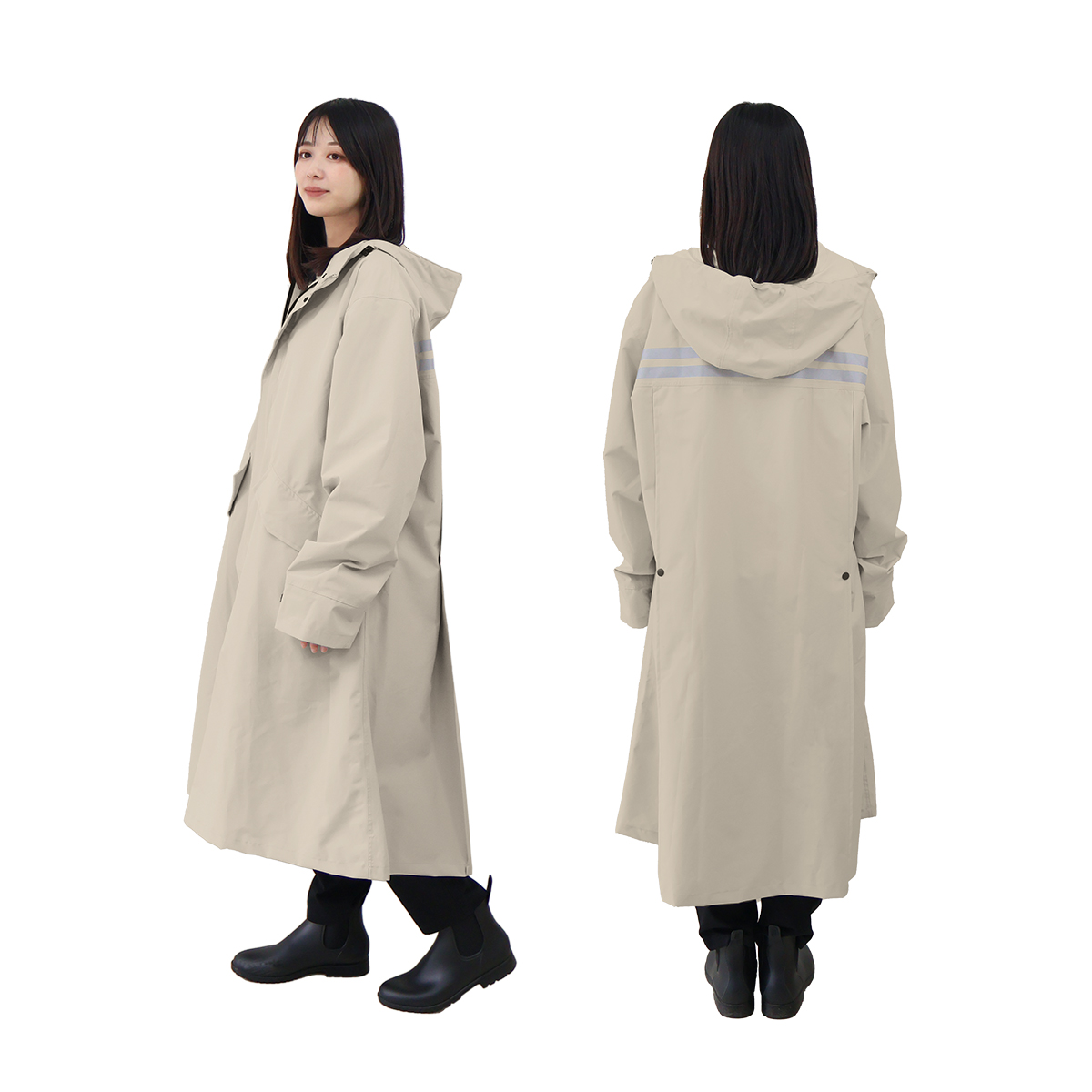 レインコート カッパ 自転車 リュック レディース メンズ レインポンチョ おしゃれ ロング 自転車用レインコート バイク 軽量 雨具 通学 防水撥水 膝がぬれない | WEIMALL | 03