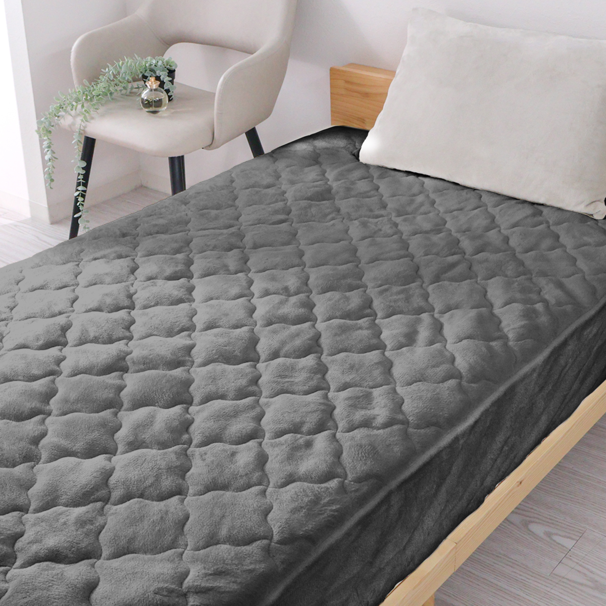 ボックスシーツ セミダブル 一体型 敷きパッド ベッドパッド 冬 フランネル 洗える 暖かい あったか 寒さ対策 抗菌防臭 | WEIMALL | 03