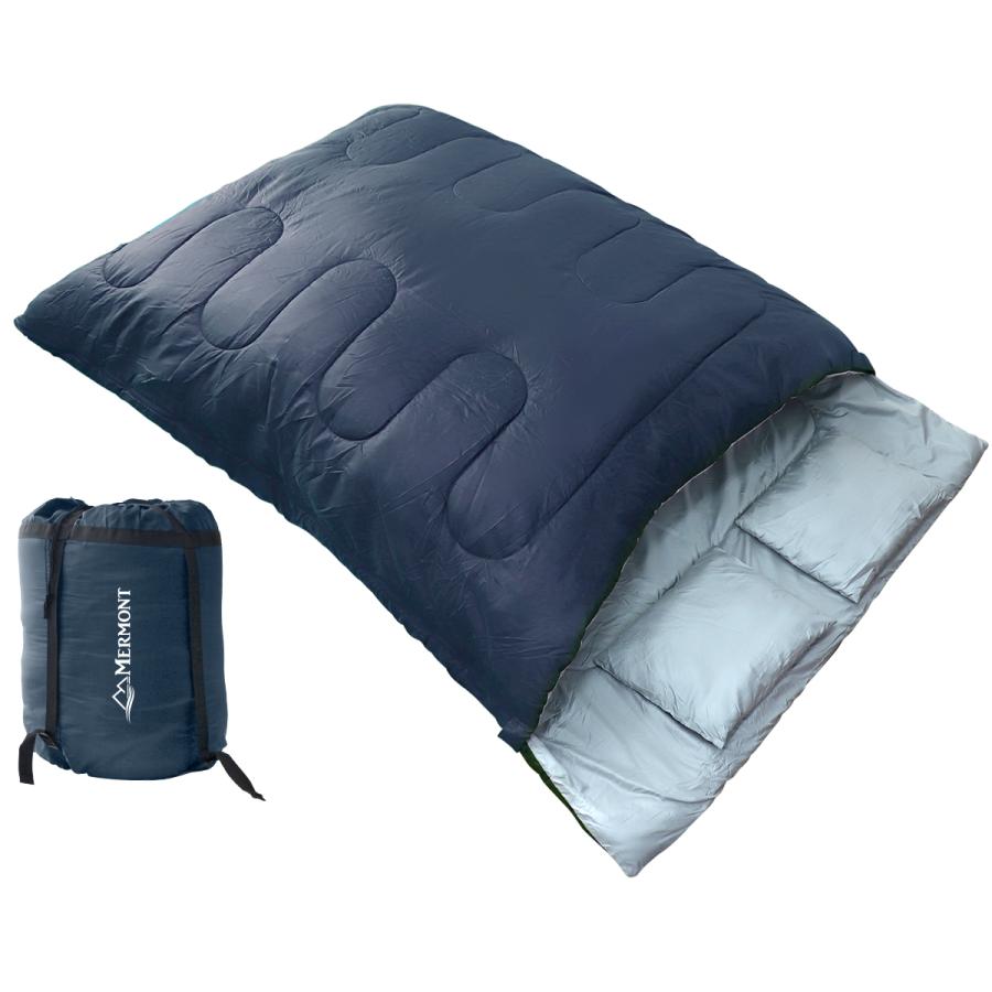 MERMONT 寝袋 2人用 分割可能 -4℃ 冬用 最強 車中泊 軽量 コンパクト 登山 キャンプ アウトドア 防災 封筒型シュラフ 2セット分 ダブルサイズ WEIMALL｜w-class｜04