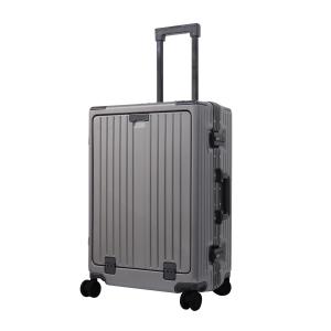 スーツケース フロントオープン USBポート Mサイズ キャリーバッグ 軽量 キャリーケース TSA...