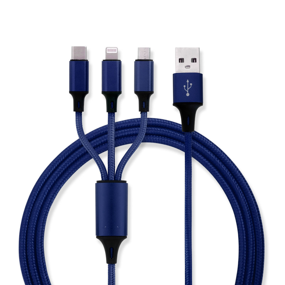 2本セット iPhone 充電ケーブル Type-C Micro USB 3in1 1.2ｍ 急速充電 Android 充電器 コード 急速充電  3台同時充電 断線に強い iPod iPad switch PS4 ゲーム