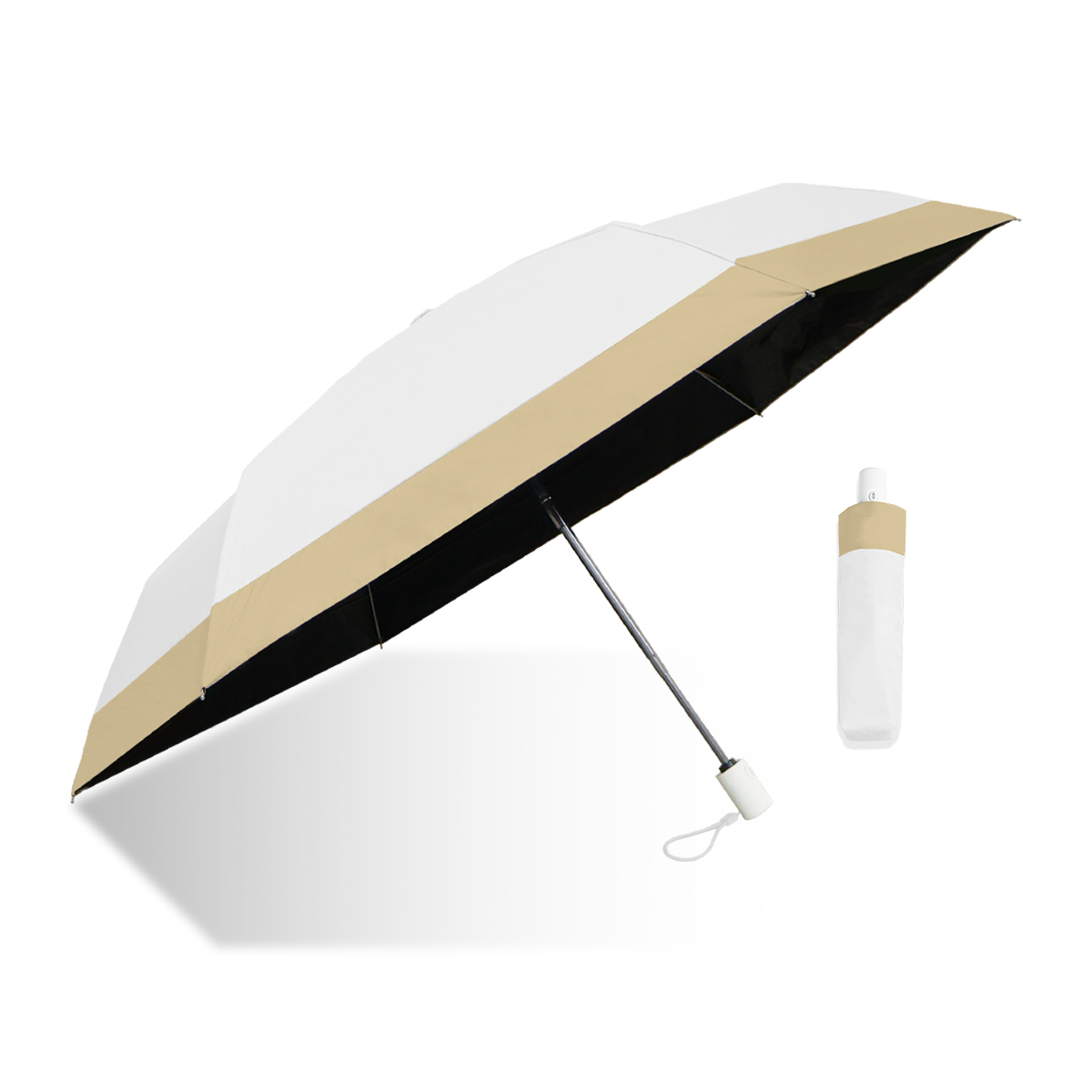 WEIMALL（ウェイモール） 日傘 完全遮光 折りたたみ 軽量 晴雨兼用 UV