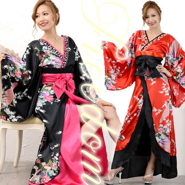 花魁 着物 着物ドレス コスプレ 衣装 花魁ドレス セクシーコス 激安 セール 艶やか花魁スタイル!孔雀花柄&豪華ビジュー着物ロングドレス :lr-424:スーツドレスカジュアルフリーダム - 通販 - Yahoo!ショッピング