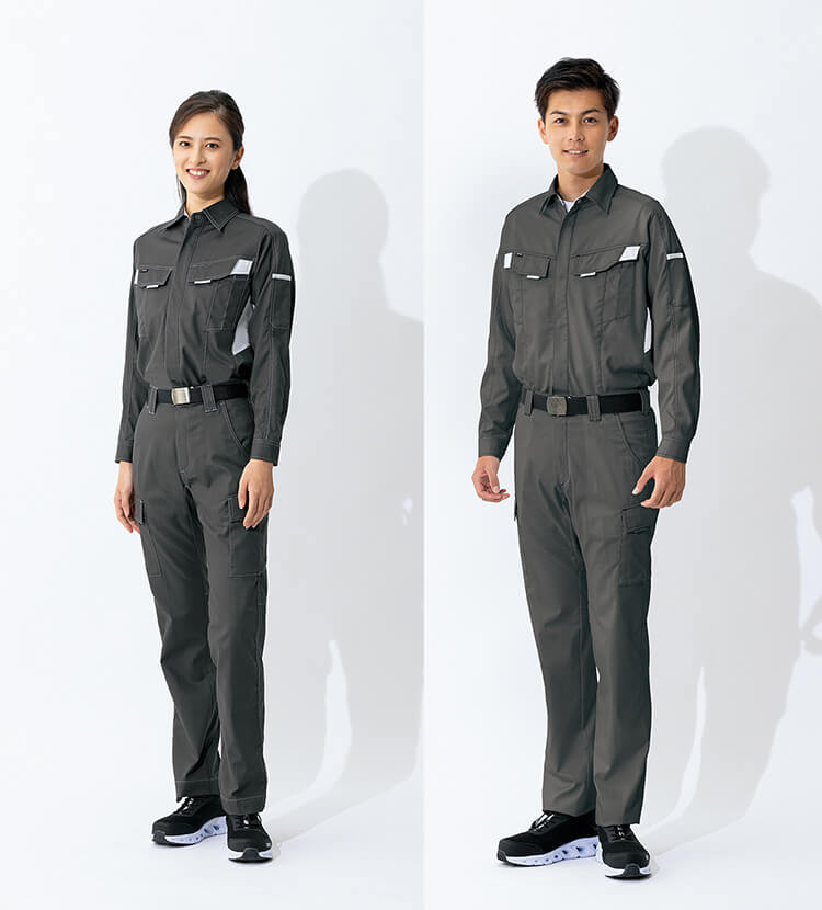 アイトス 作業服 上下セット AITOZ 長袖シャツ AZ-5135 3L ＆ カーゴ