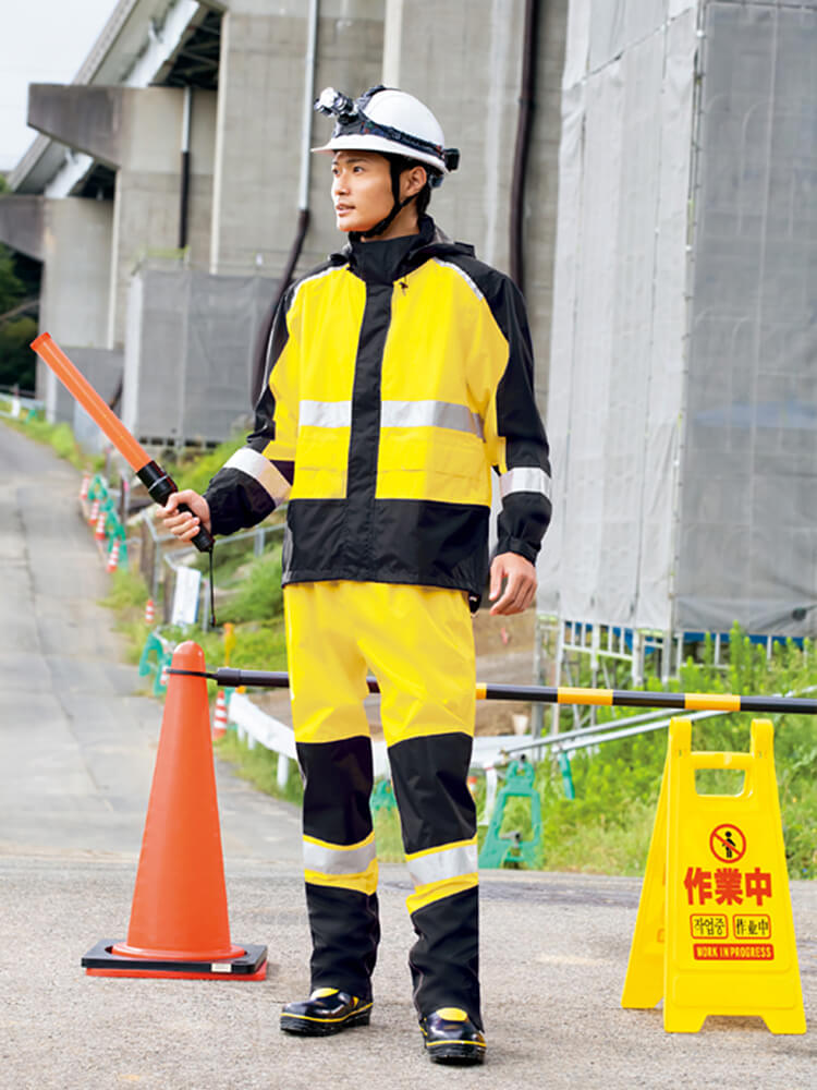 アイトス 作業服 AITOZ 高視認性レインウェア AZ-56206 3L 通年 反射材