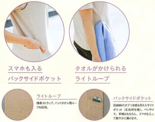 ふく ユニフォーム 作業着 バックサイドポケット付半袖ポロシャツ（男女兼用
