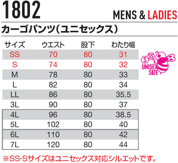 作業服 バートル BURTLE カーゴパンツ 1802 4L-5L 秋冬 ストレッチ 作業着 ユニセックス メンズ レディース | BURTLE | 02