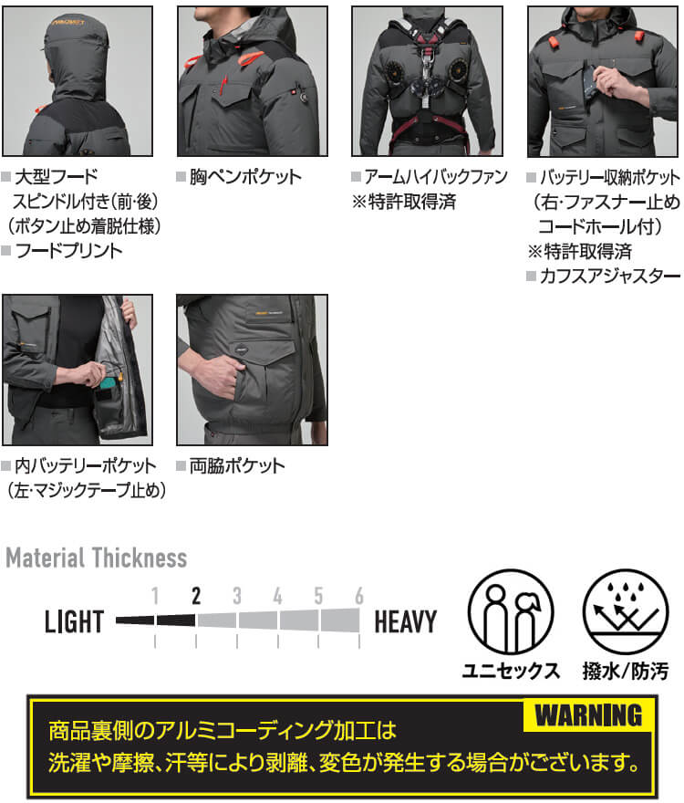 BURTLE（バートル） エアークラフト ACベスト 服単品 AC2104 S-XXL