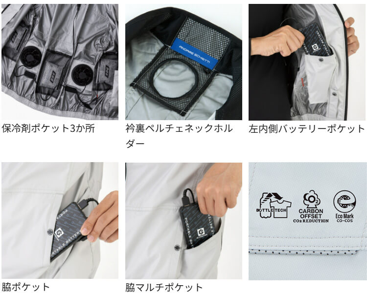 作業服 コーコス CO-COS エコ・ボルトクール 日傘遮熱ベスト ペルチェ 