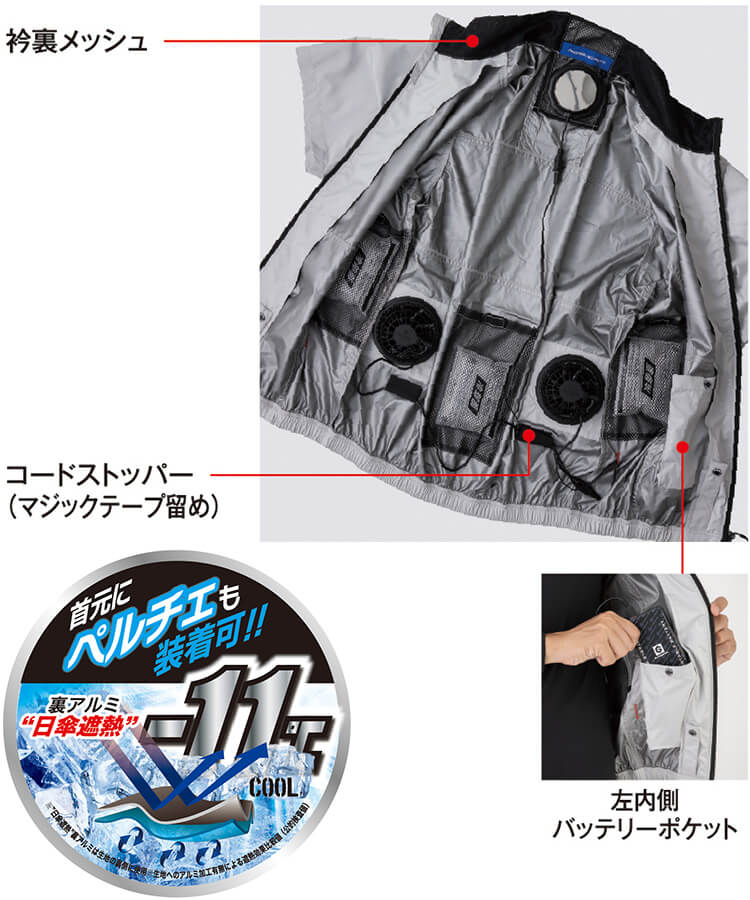 作業服 コーコス CO-COS エコ・ボルトクール 日傘遮熱ベスト ペルチェ 