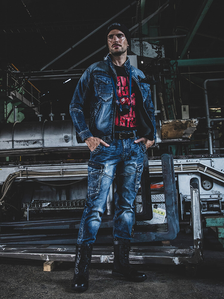 作業服 上下セット イーブンリバー EVENRIVER デニムブルゾン USD1507