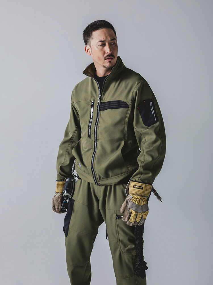 【美品】cowden ワークジャケット&ワークパンツ セット M 作業着 メンズ 上下セット ワークマン ロングパンツ 2点セット 丈夫