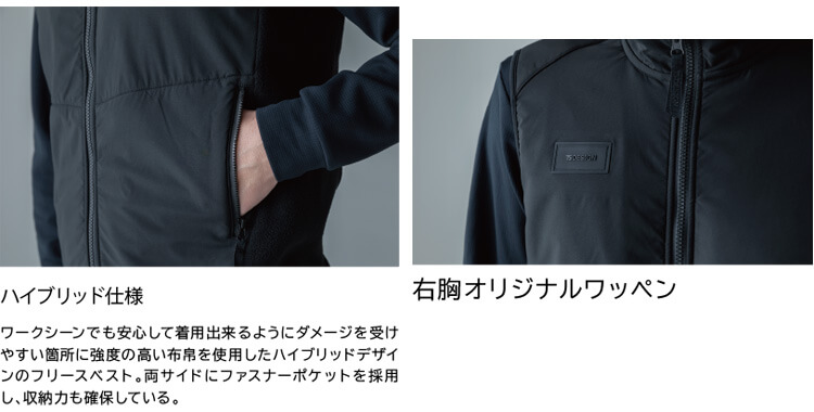 TS DESIGN 作業服 藤和 ニッカーズフリースベスト 5548 3L-4L 秋冬