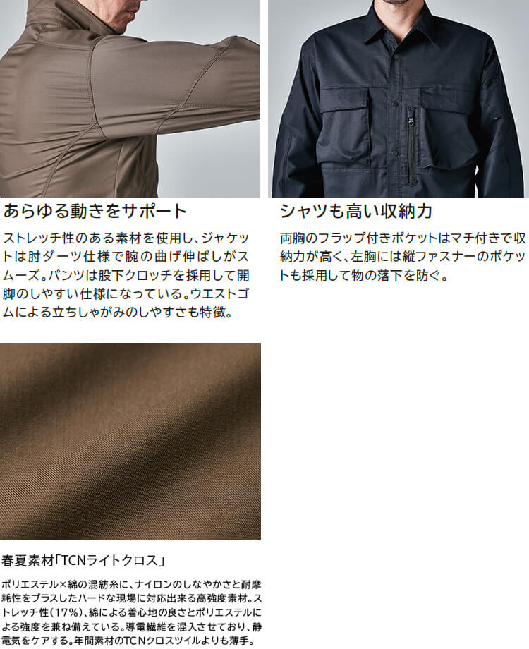 TS DESIGN 作業服 上下セット 藤和 シャツ 5805 3L-4L ＆ カーゴパンツ