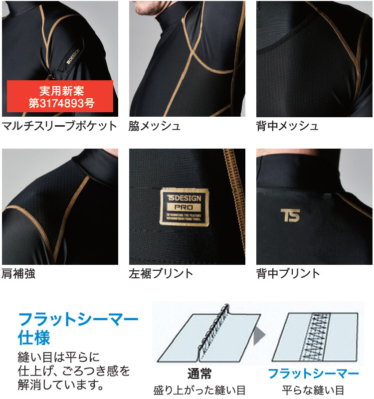 作業服 藤和 TS DESIGN ハイネックロングスリーブシャツ 8350 3L 春夏