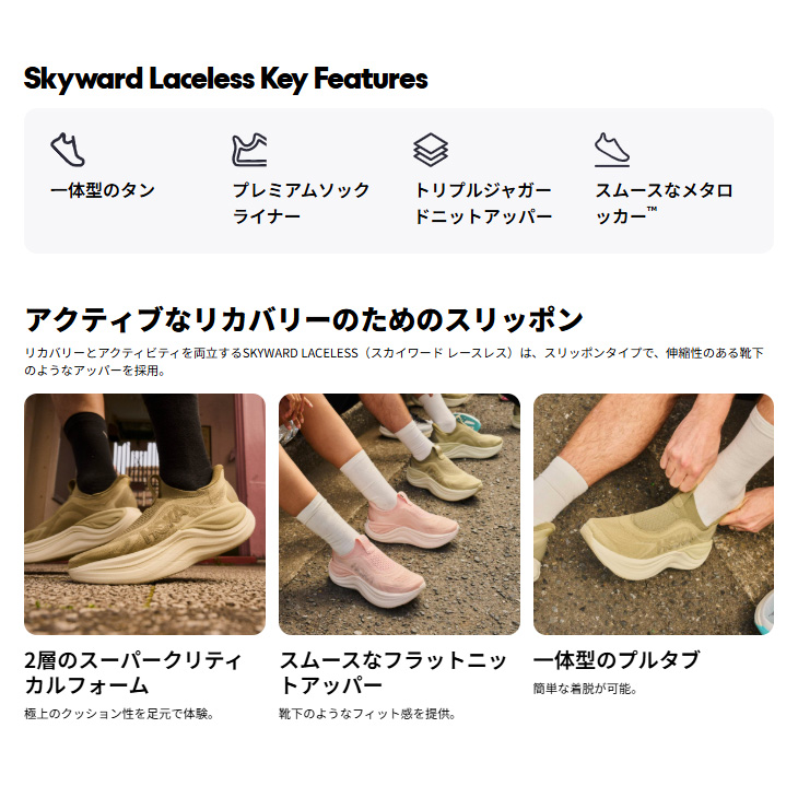 RECOVERY ホカ リカバリーシューズ レディース HOKA SKYWARD LACELESS