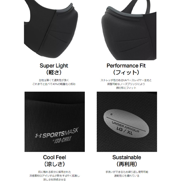 UNDER ARMOUR（アンダーアーマー） スポーツマスク UNDERARMOURUA 3層