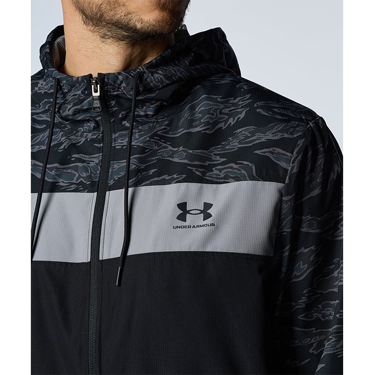 アンダーアーマー ウィンドブレーカー メンズ UNDER ARMOUR フルジップ ジャケット 裏メッシュ フード付き アウター フーディ 防風  はっ水 吸汗速乾 /1384814