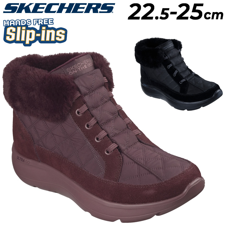 【送料無料】SKECHERS スリップインズ ブーツ 24cm SKECHERS（スケッチャーズ） スリップイン レディース 黒 立ったまま