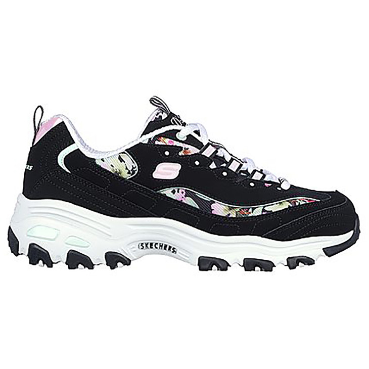 SKECHERS★LINGO★グリッター メッシュ★花柄★厚底★ホワイト系 SKECHERS レディース スニーカー スケッチャーズ 黒 厚底 白