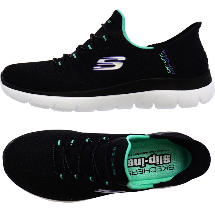 期間限定価格　人気型　スリップインズ　サミッツ　ターコイズ　新品同　スニーカー SKECHERS スケッチャーズ レディース スリップインズ スニーカー