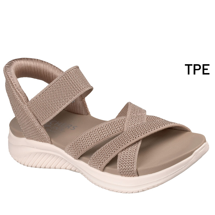 美品✨スケッチャーズ スリップインズ サンダル 24.0 モカ SKECHERS（スケッチャーズ） スリップインズ クロスバンドサンダル