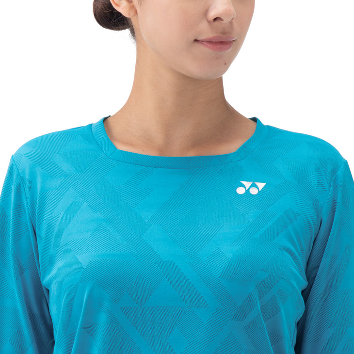 新品！YONEX バドミントンシャツ レディースＬサイズ 幾何学模様 在庫1点限り Lサイズ ヨネックス レディース ウィメンズゲーム