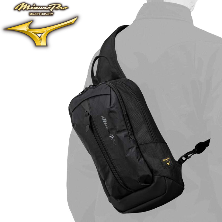Mizuno Pro - 【ミズノプロ】ボディバッグ ブラック 5L 1FJDC401 1fjdc401_01.jpg